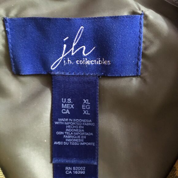 JH Collectible Tapestry Jacket Women Size XL Chartreuse Floral Brocade Mandarin - Picture 13 of 14